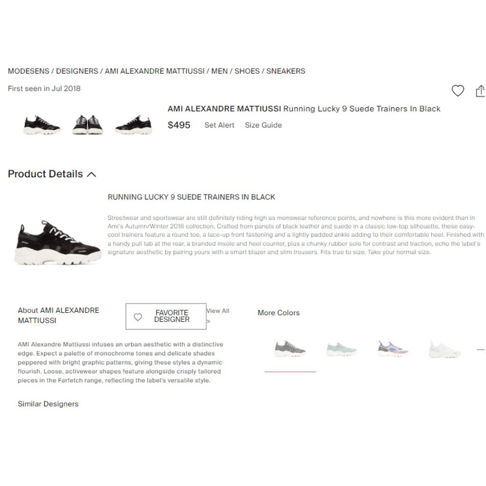 AMI Alexandre Mattiussi Running Lucky 9 Suede Trainers Men's 13 Designer Sneaker - Picture 3 of 13